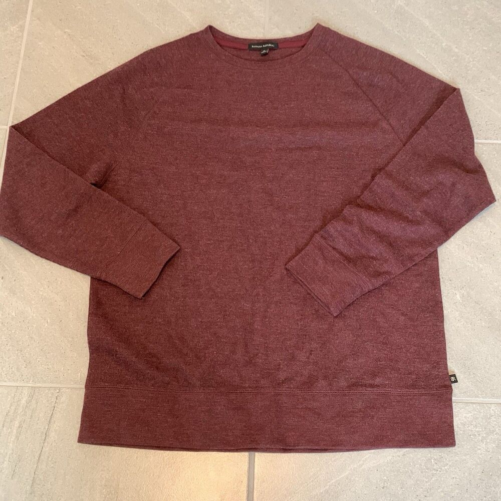 Banana Republic Men’s Maroon Red Pullover Crewneck Sweater Size XL